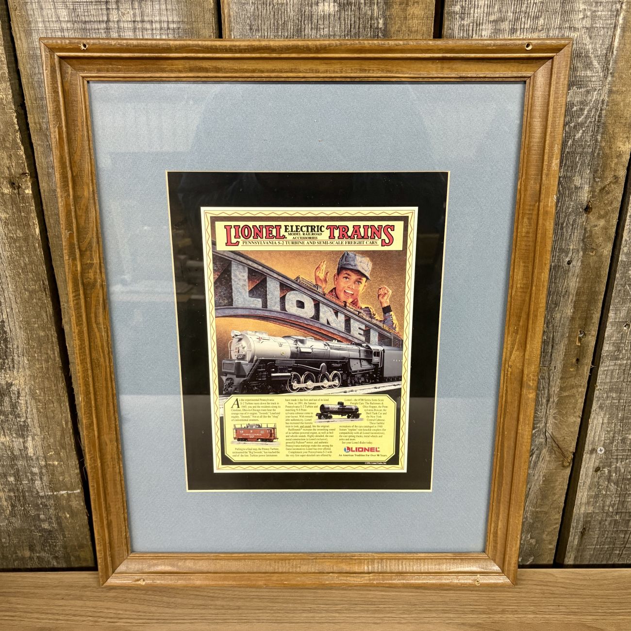 Lionel Trains Pennsylvania S-2 Turbine Framed Advertisement, 1991