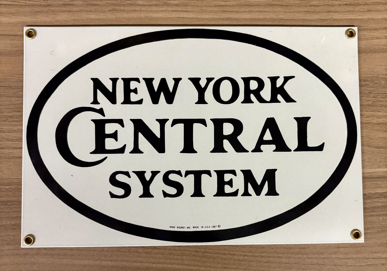 Ande Rooney Inc. New York Central System Porcelain Enamel Advertising Sign