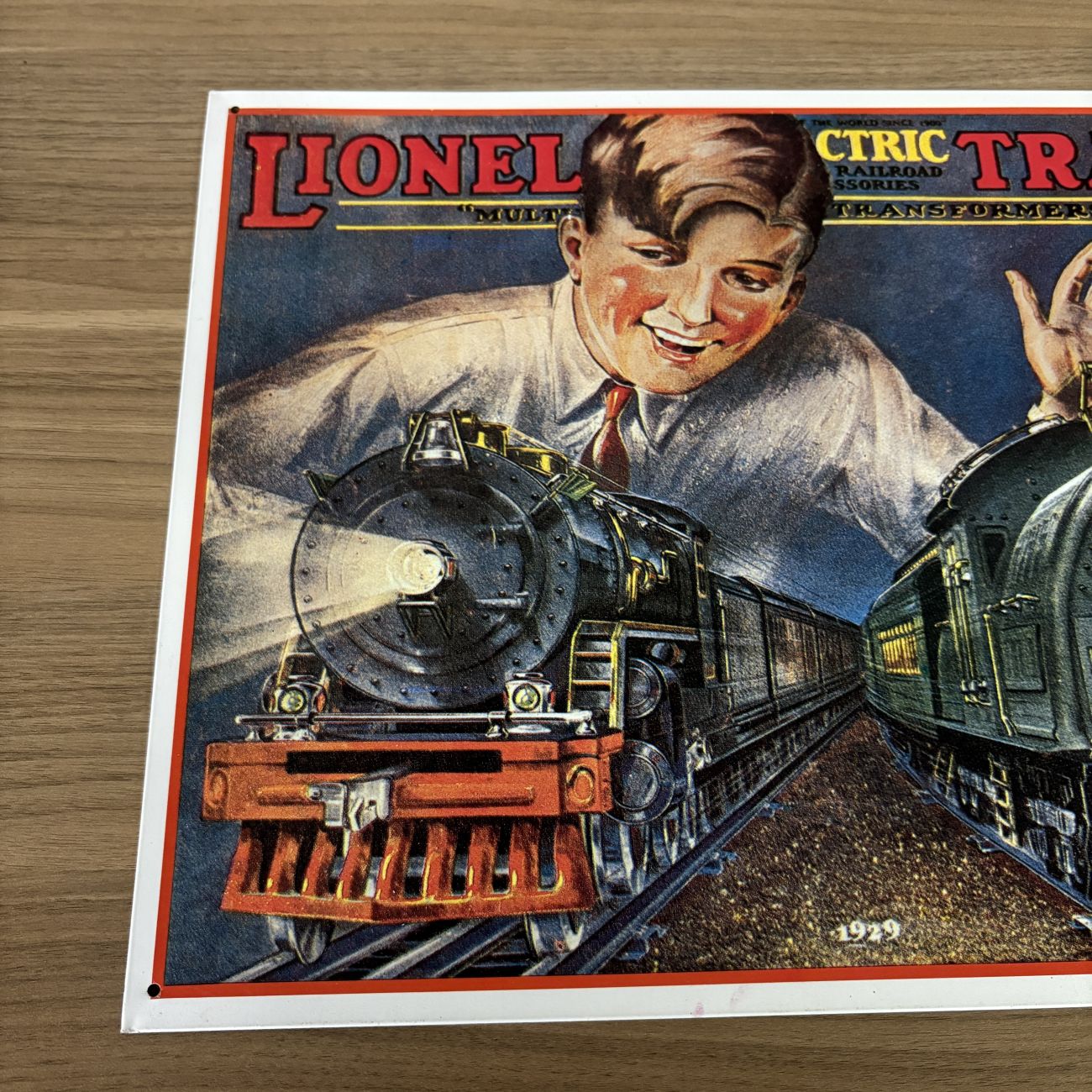 Lionel Trains Hallmark Great American Railways 1929 Catalog Cover Replica Embossed Metal Sign