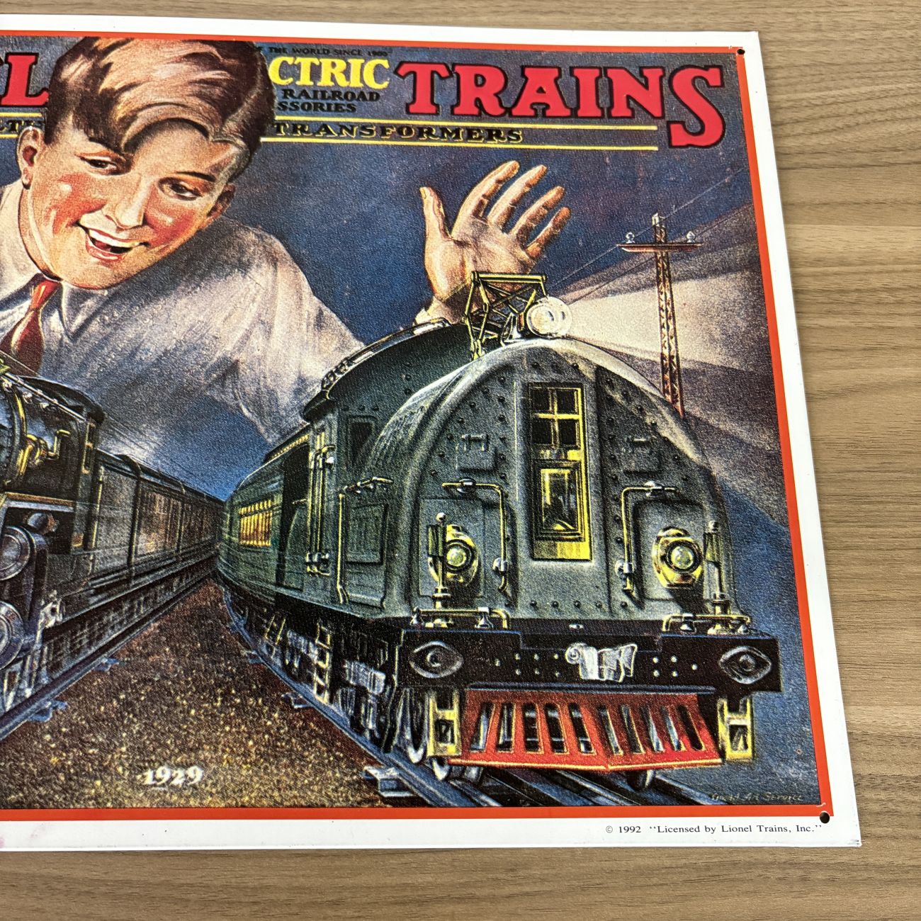 Lionel Trains Hallmark Great American Railways 1929 Catalog Cover Replica Embossed Metal Sign