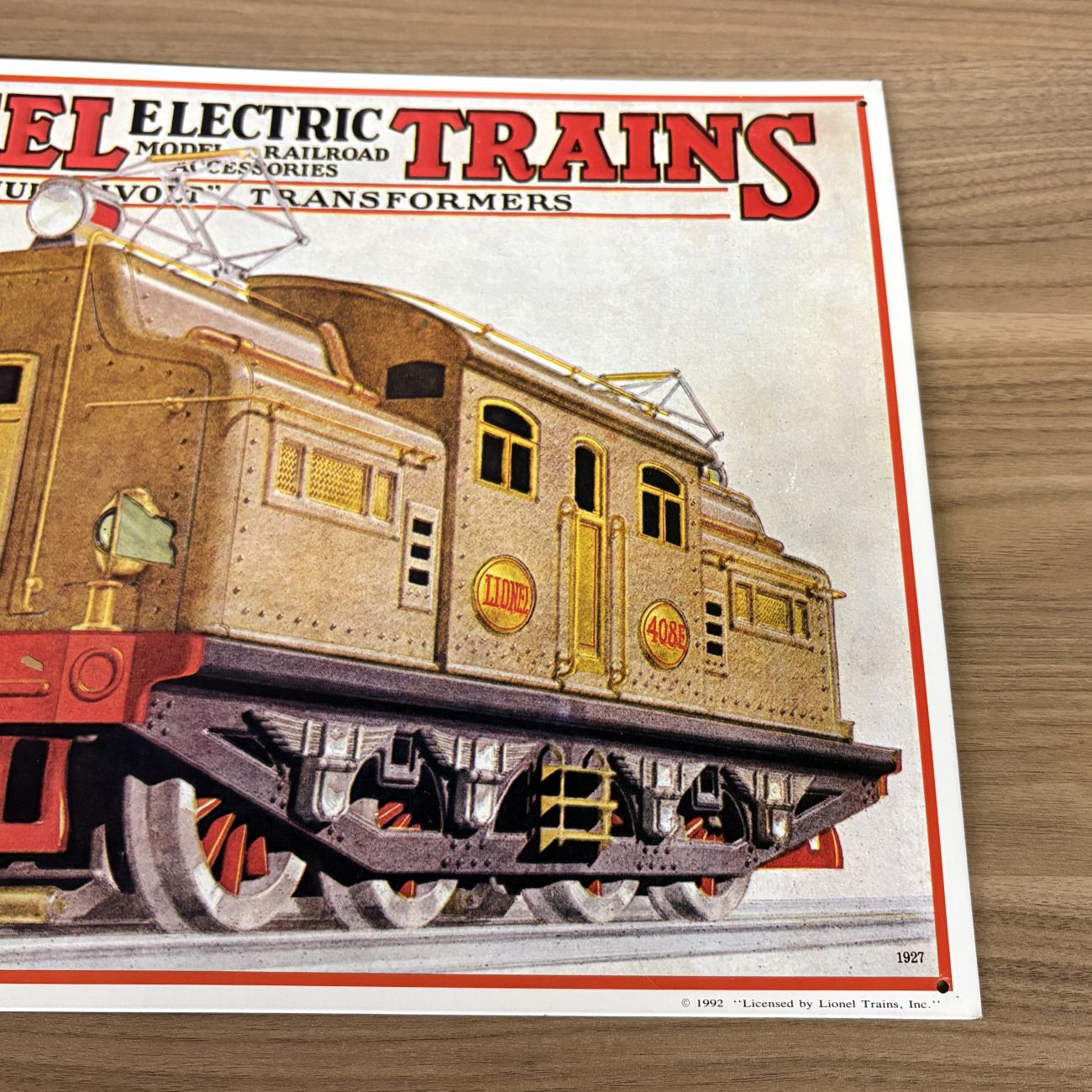 Licensed Lionel Electric Trains 408E Locomotive Embossed Tin Advertising Sign