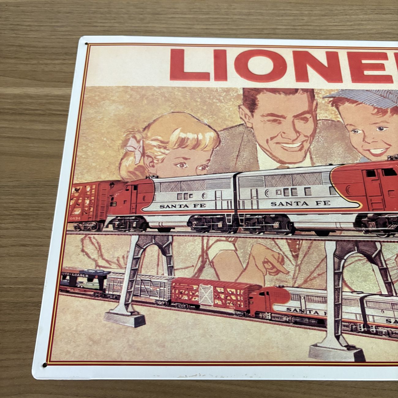 Lionel Trains 1960 Santa Fe Catalog Art Licensed Embossed Metal Sign