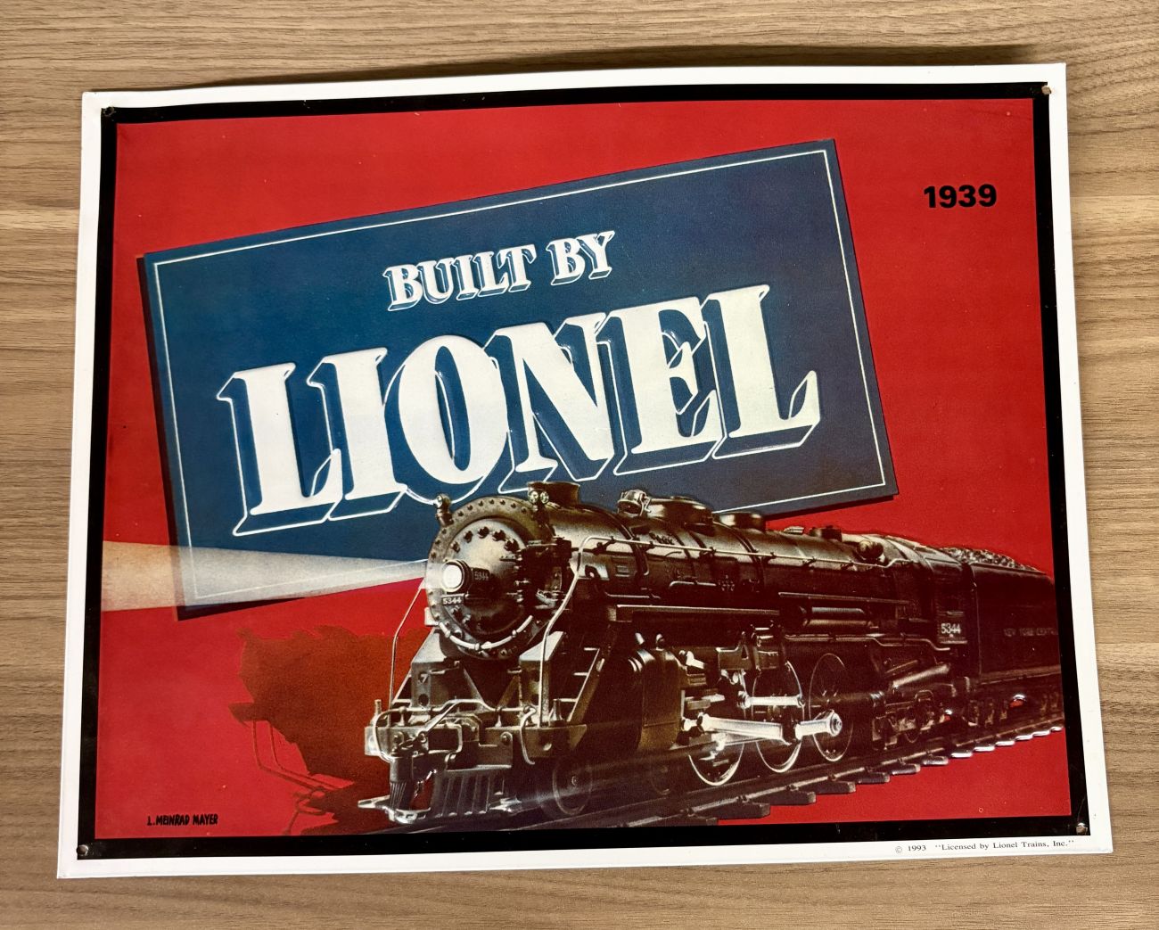 Licensed Lionel Trains 1939 Catalog Cover Embossed Metal Advertising Sign