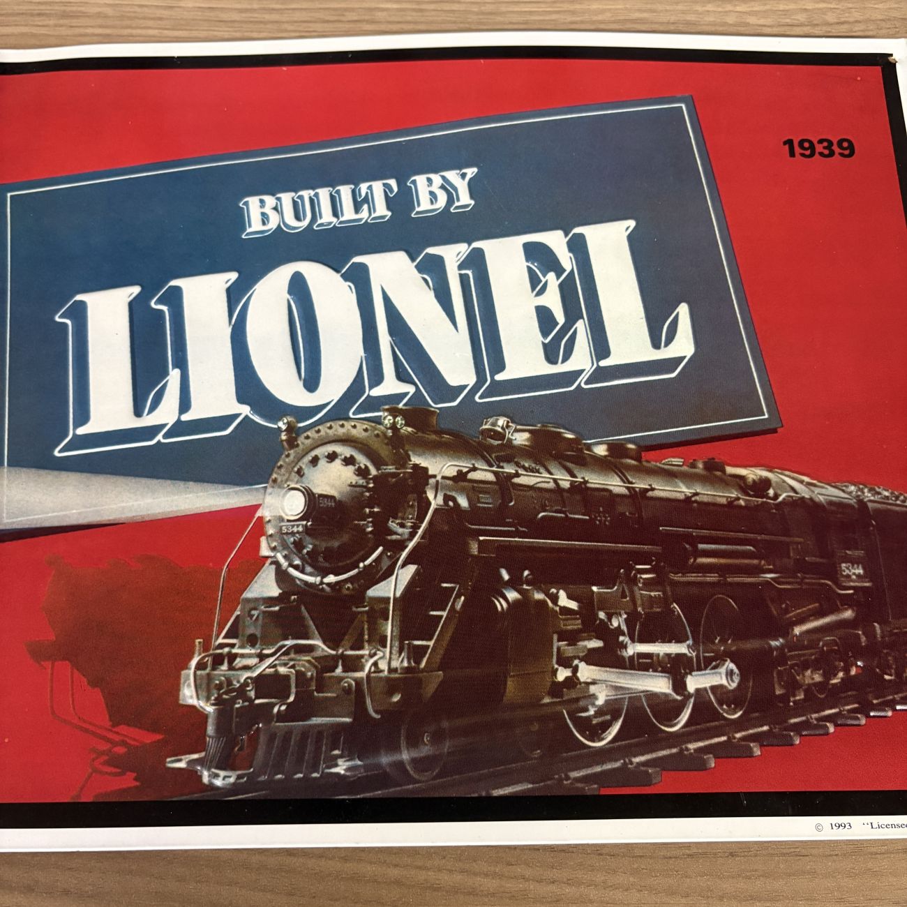 Licensed Lionel Trains 1939 Catalog Cover Embossed Metal Advertising Sign