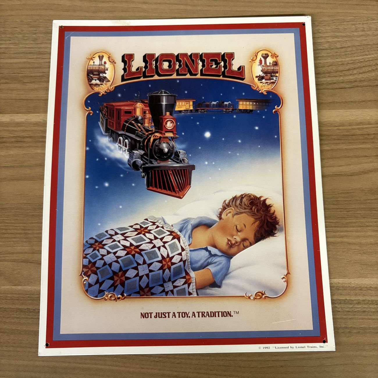 1992 Lionel Trains Embossed Metal Advertising Sign