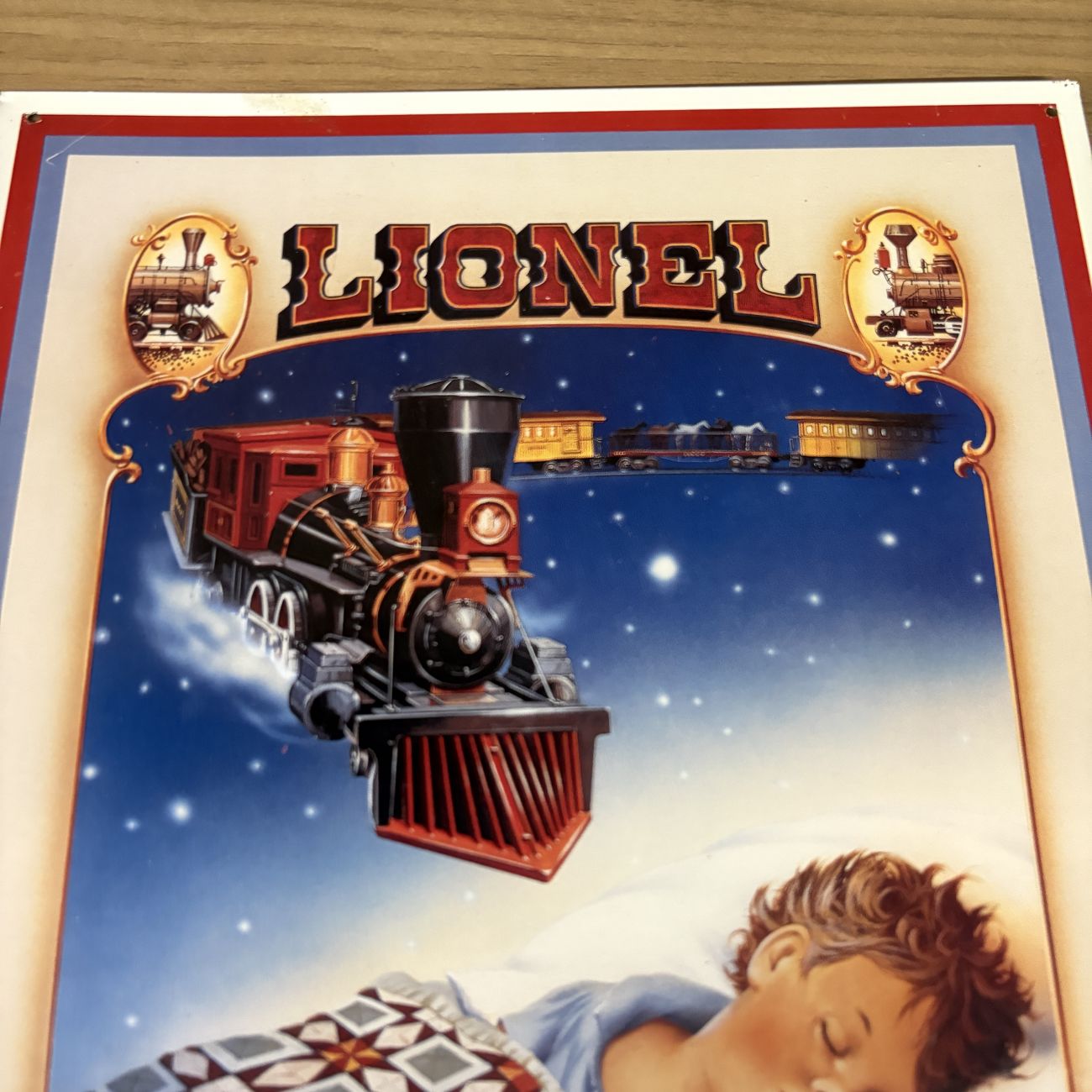 1992 Lionel Trains Embossed Metal Advertising Sign