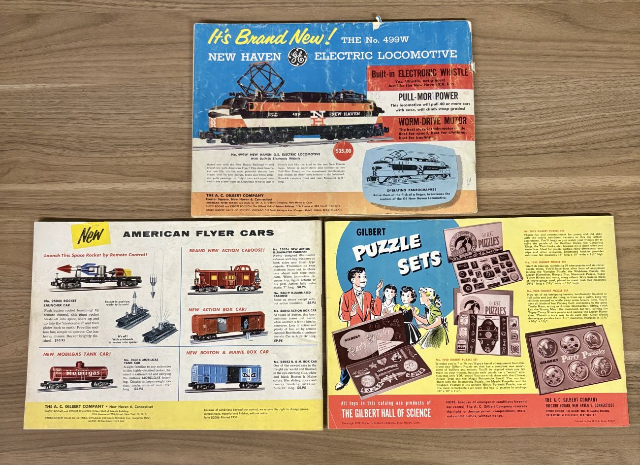 The A. C. Gilbert Company. American Flyer Trains Catalogs. New Haven, 1952-1957.
