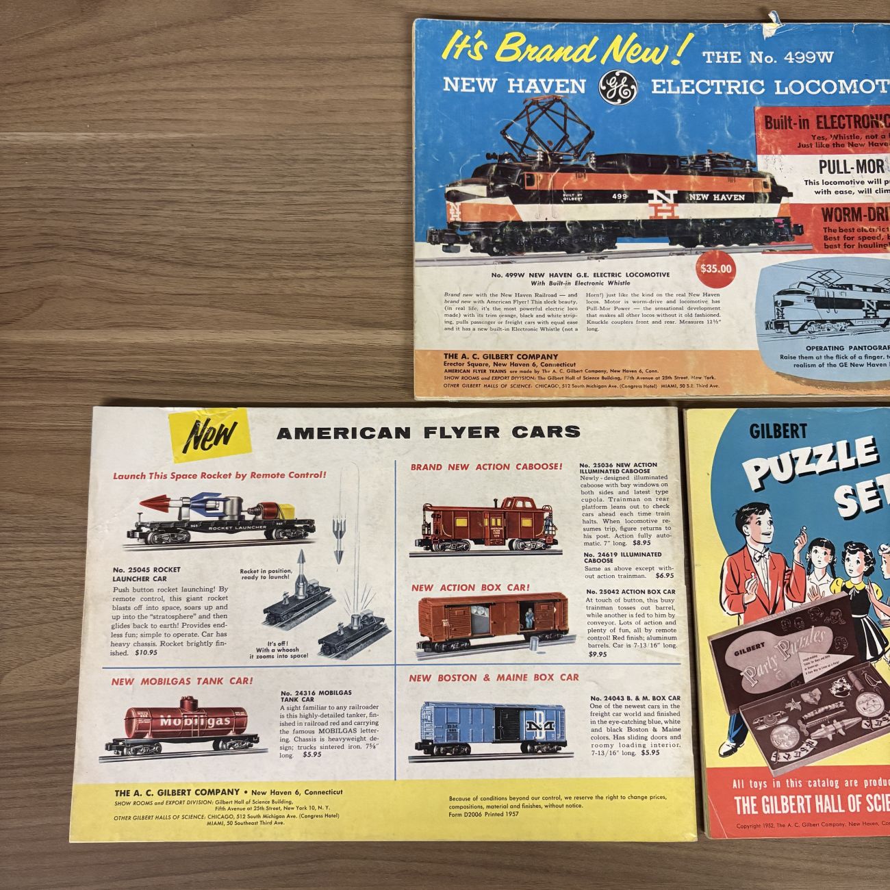 The A. C. Gilbert Company. American Flyer Trains Catalogs. New Haven, 1952-1957.