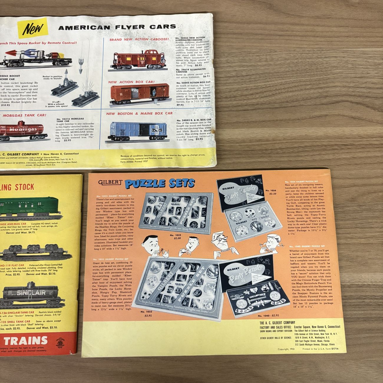 The A. C. Gilbert Company. A Collection of American Flyer Trains and Gilbert Toys Catalogs, 1950-1957.
