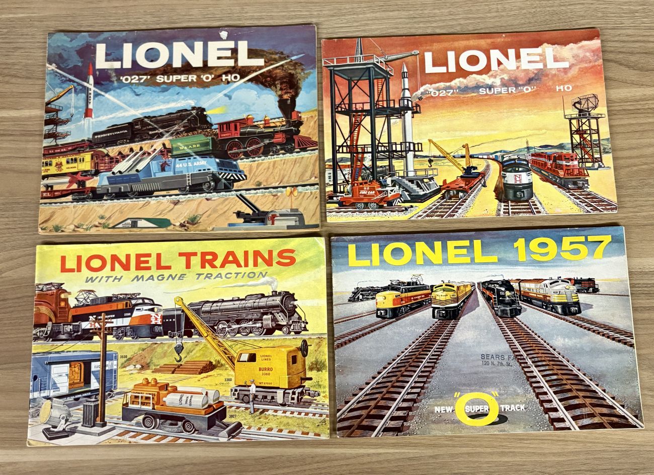 A Collection of Four Vintage Lionel Train Consumer Catalogs, 1956-1959