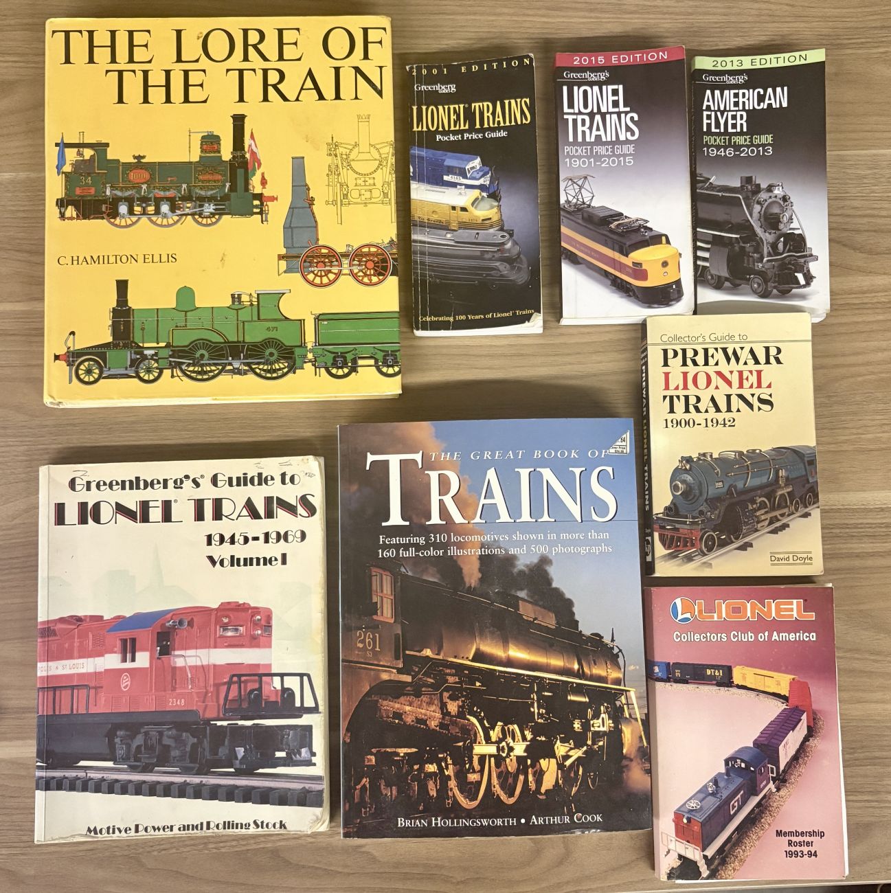Various Authors. Eight Train Reference Books and Collector Guides. Various Publishers, 1993-2015. (DJ)