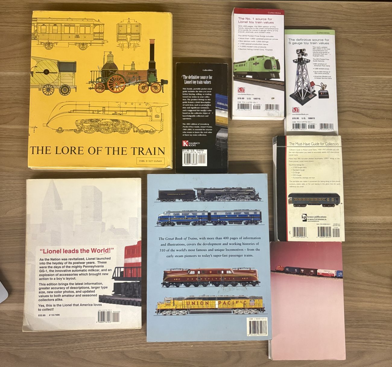 Various Authors. Eight Train Reference Books and Collector Guides. Various Publishers, 1993-2015. (DJ)