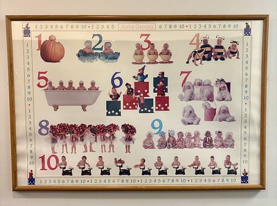 Anne Geddes Numbers Poster in Wood Frame. This is a color offset lithograph on paper featuring 