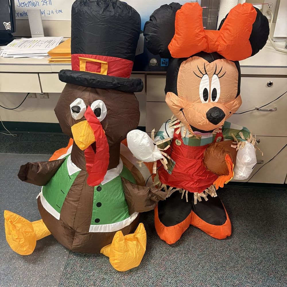 Lot 450: Two Thanksgiving and Harvest Themed Airblown Inflatable Decorations