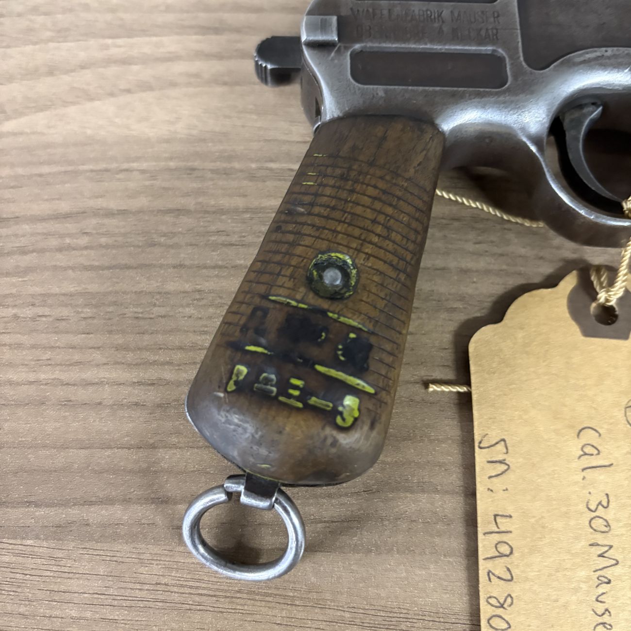 Mauser C96 Semi-Automatic Broomhandle Pistol with Reference Booklet