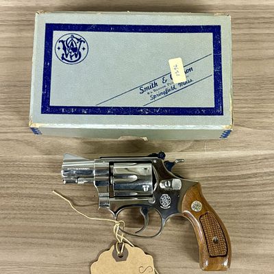 Smith and Wesson Model 34-1 Nickel Plated Revolver with Box. A Smith and Wesson Model 34-1 