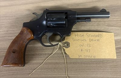High Standard Sentinel Deluxe 22 Caliber Revolver. A High Standard Sentinel Deluxe double-action 