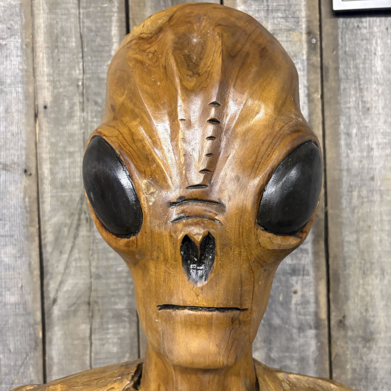 Large Scale Assembled Teak Alien Sculpture