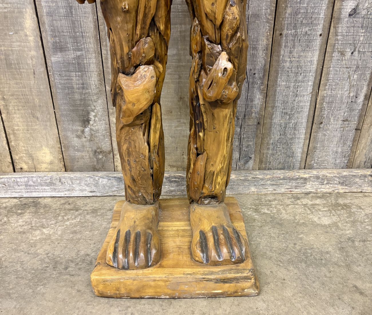 Large Scale Assembled Teak Alien Sculpture