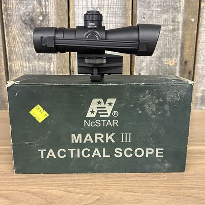 NcSTAR Mark III Tactical 4x32 Riflescope with Original Packaging. A black matte finish NcSTAR 