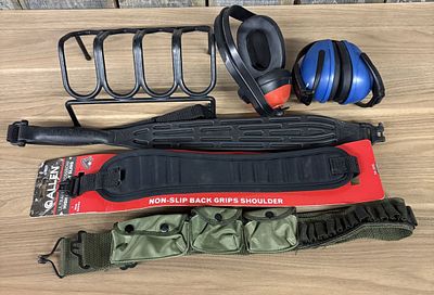 An Assortment of Shooting Accessories Including Allen Crossbow Sling LimbSaver Sling and Earmuffs. 