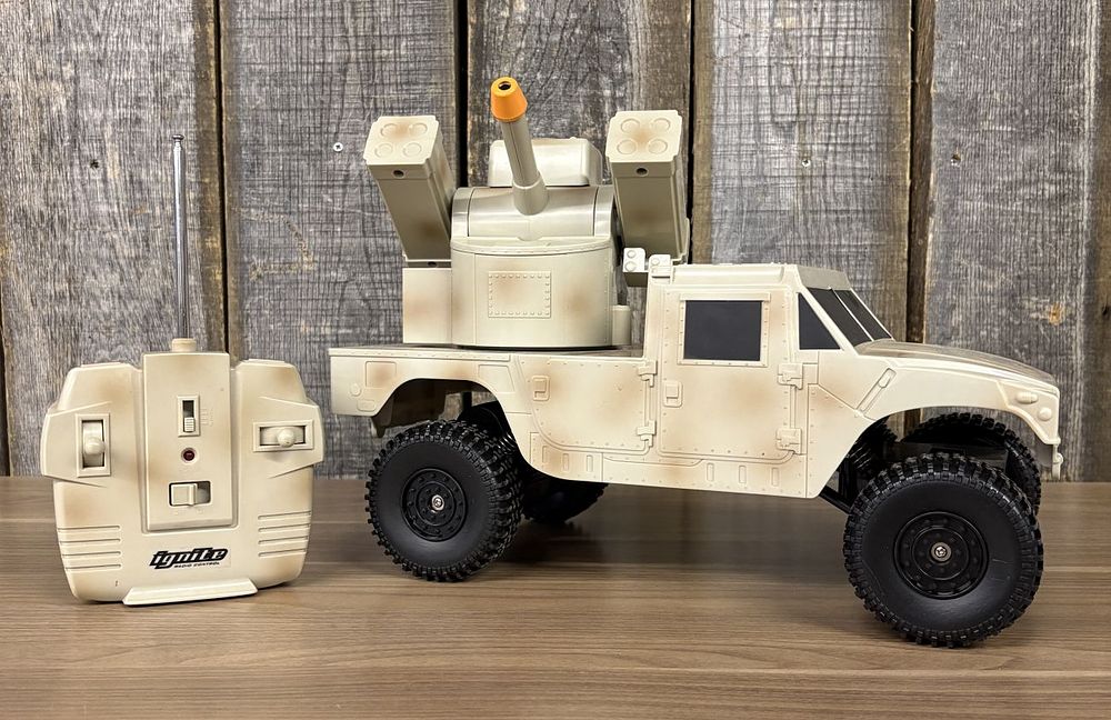 Lot 308: Large Scale Ignite Radio Controlled Military HMMWV with Turret and Remote