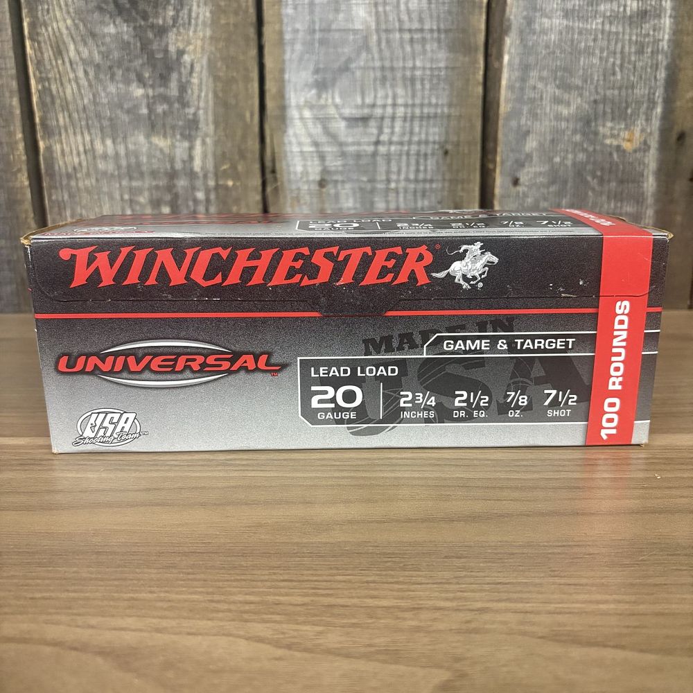 Lot 326: Winchester Universal 20 Gauge Game and Target Shotgun Shells 100 Rounds