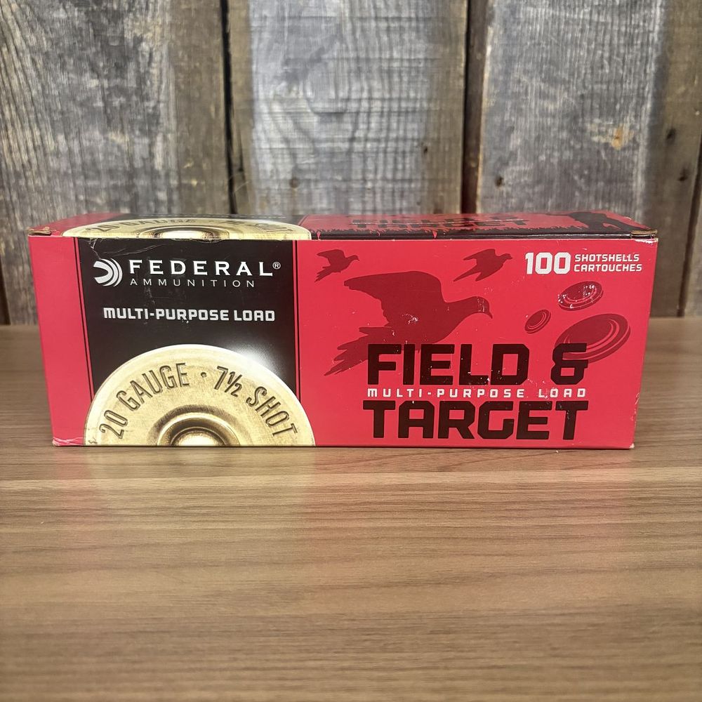 Lot 327: 100 Rounds Federal Ammunition Field and Target 20 Gauge Shotshells