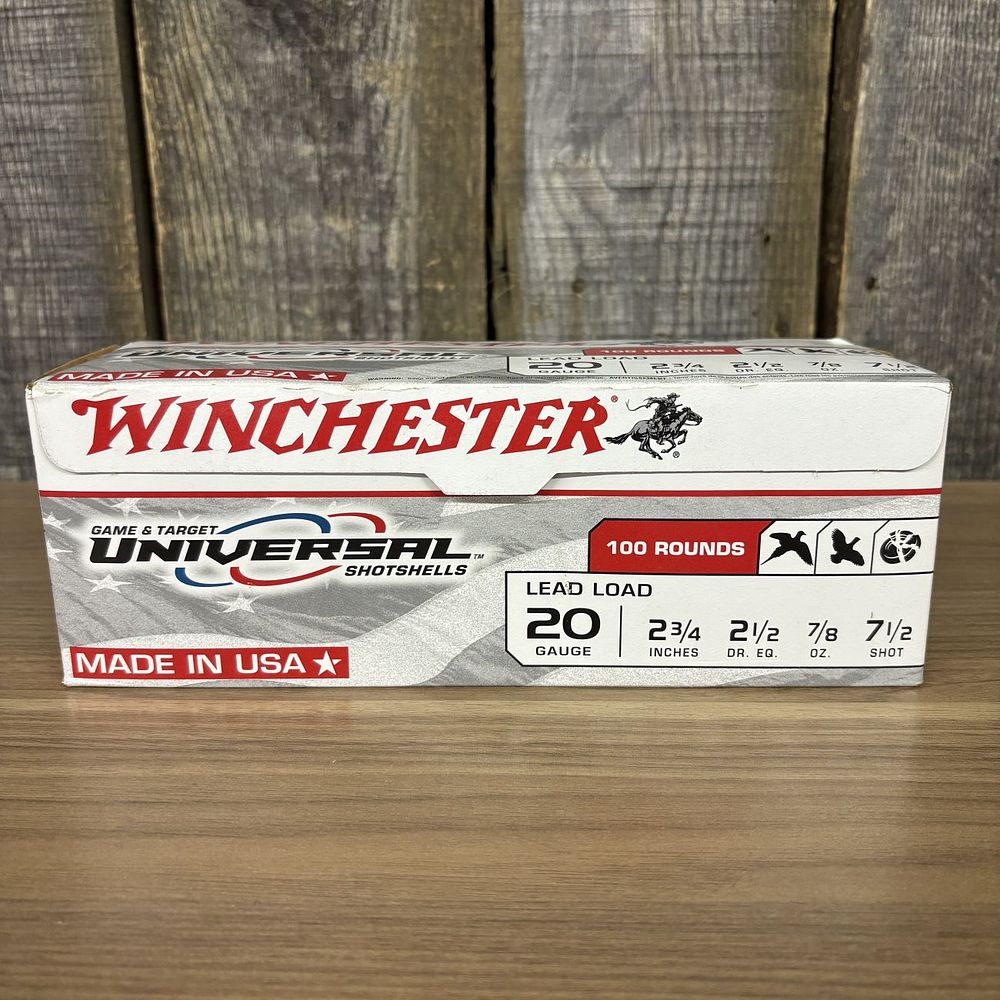 Lot 331: A Box of Winchester Game and Target Universal 20 Gauge Shotshells 100 Rounds