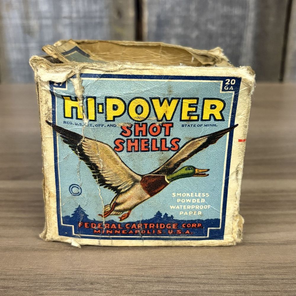 Lot 336: A Collection of Vintage Federal Hi-Power 20 Gauge Shotgun Shells in Original Box