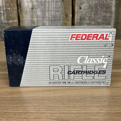 A Box of Federal Classic 30-06 Springfield 180 Grain Soft Point Rifle Cartridges. A vintage 