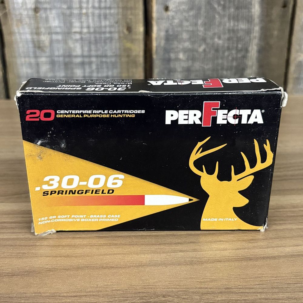 Lot 368: A Box of 20 Perfecta .30-06 Springfield 150 Grain Soft Point Centerfire Rifle Cartridges