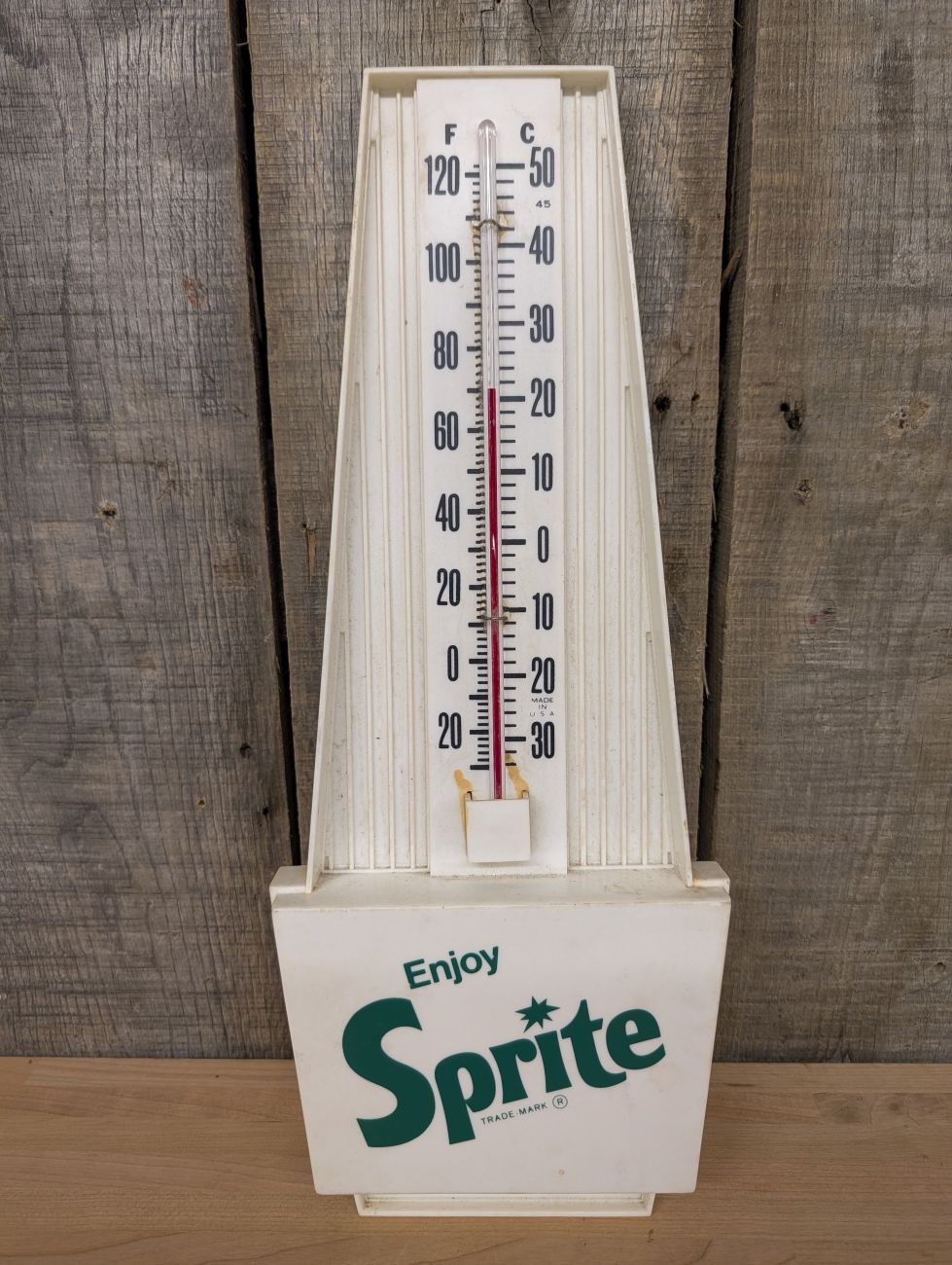 Lot 377: Vintage Plastic Enjoy Sprite Advertising Wall Thermometer