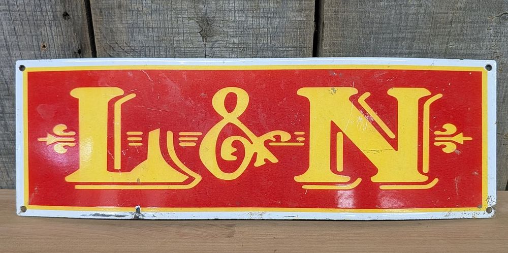 Lot 383: Porcelain Enameled L and N Railroad Sign