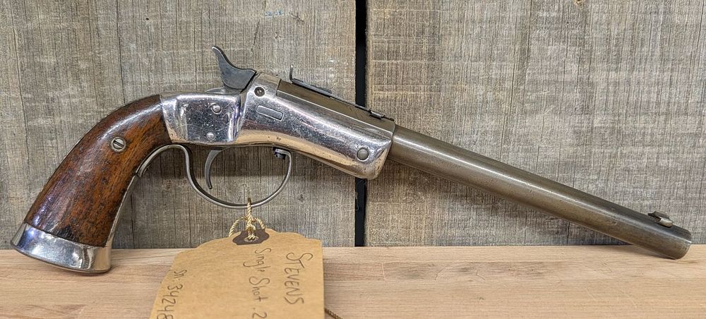 Lot 414: Stevens Single Shot Break Action Pistol