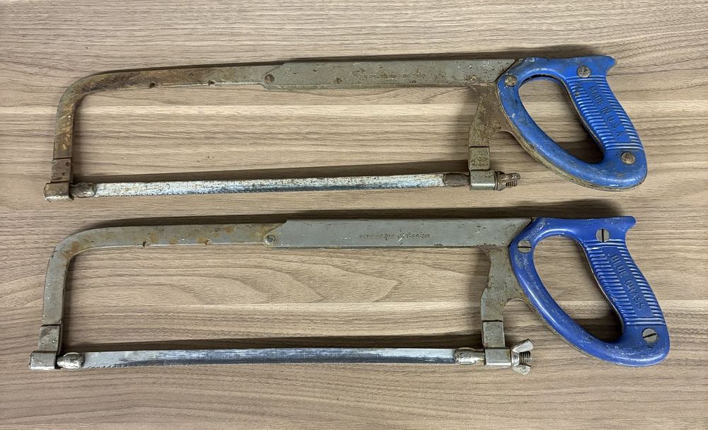 Lot 423: A Pair of Blue Grass No. T-BG-317 Adjustable Steel Hacksaws