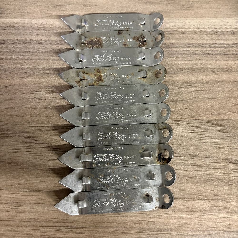 Lot 435: A Group of Vintage Falls City Beer Vaughan USA Metal Church Key Openers