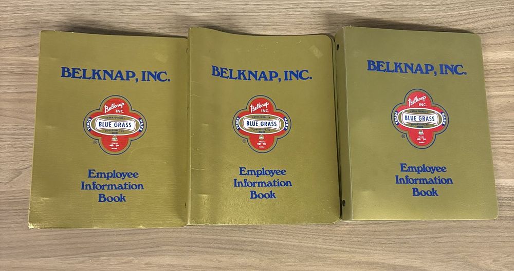 Lot 450: A Trio of Vintage Belknap, Inc. Blue Grass Employee Information Manuals