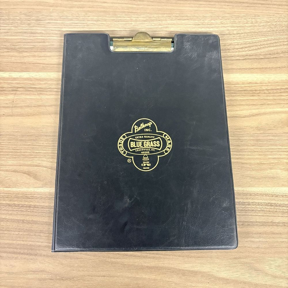 Lot 451: Vintage Belknap Blue Grass Faux Leather Portfolio Clipboard