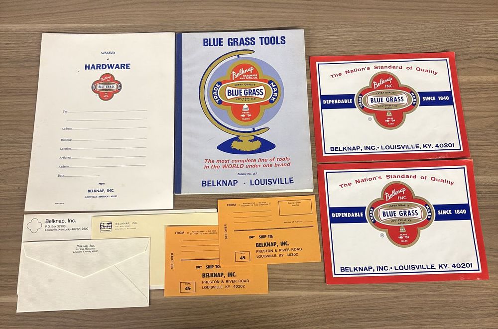 Lot 452: A Collection of Belknap Inc. Blue Grass Tools Advertising Ephemera and Stationery