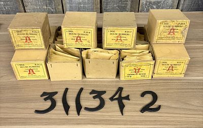 A Collection of Belknap Hardware & Mfg. Co. Cast Aluminum House Numbers in Original Packaging. An 