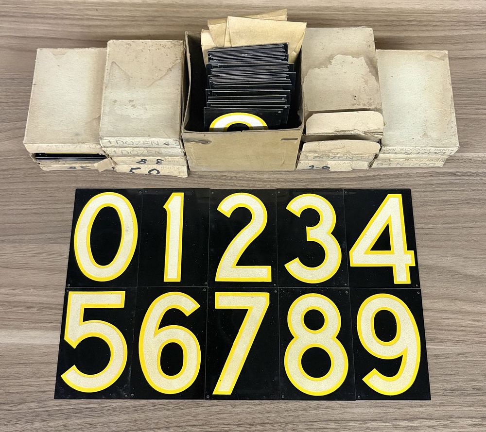 Lot 456: A Collection of Vintage Kursh Products Inc Reflective House Numbers