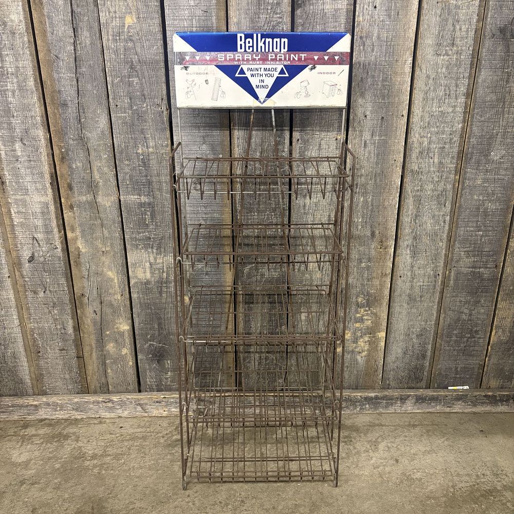 Lot 457: Vintage Belknap Metal Wire Spray Paint Tiered Display Rack