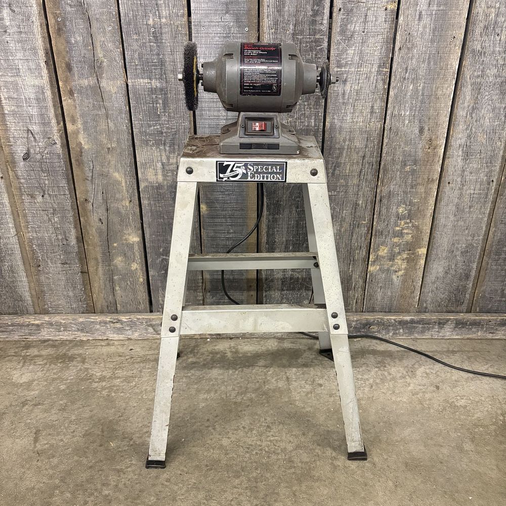 Lot 458: Craftsman 6 Inch Bench Grinder on 75th Anniversary Special Edition Stand