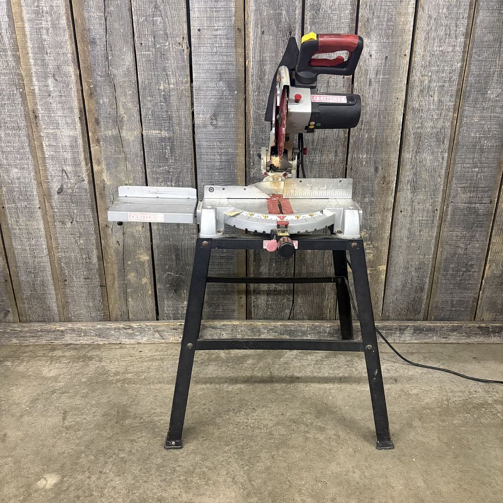 Lot 459: Craftsman 10-inch Compound Miter Saw with Stand and Extension Table