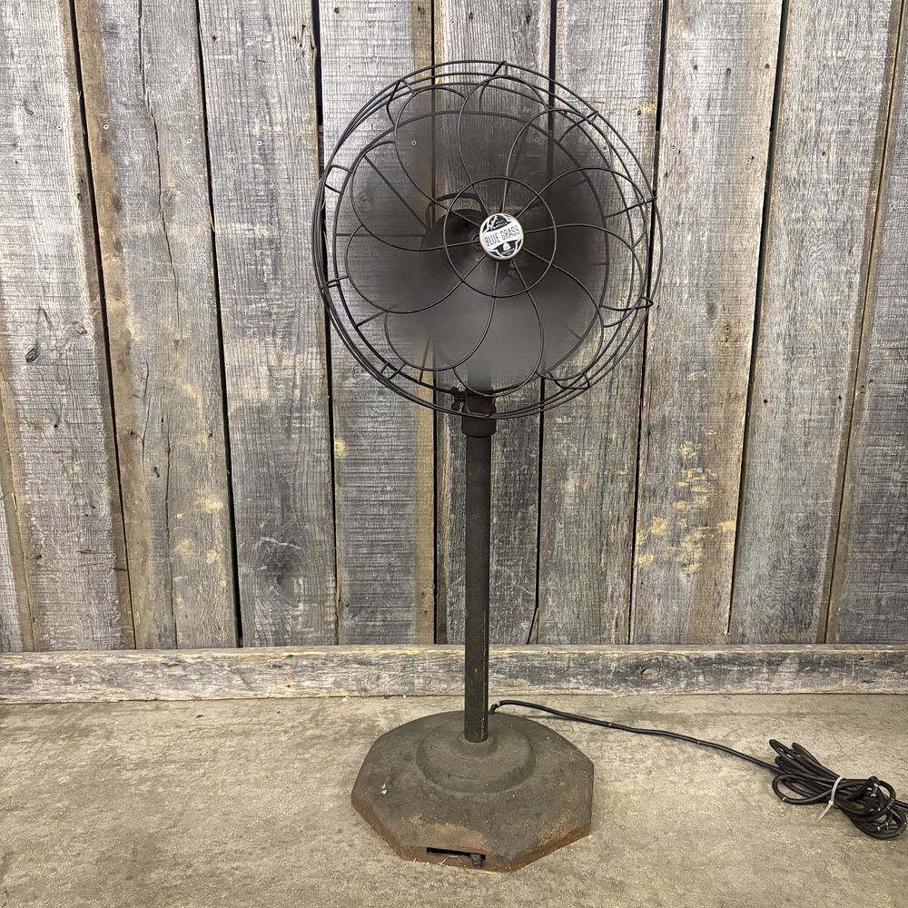 Lot 461: Belknap Blue Grass Pedestal Floor Fan