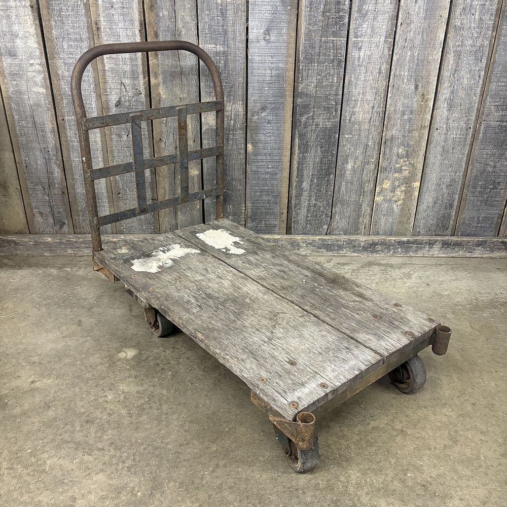 Lot 466: Belknap Hardware and Manufacturing Co Industrial Platform Cart with Push Handle