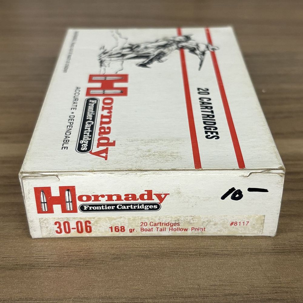 Lot 474: Hornady Frontier 30-06 Springfield 168 Grain Cartridges Box