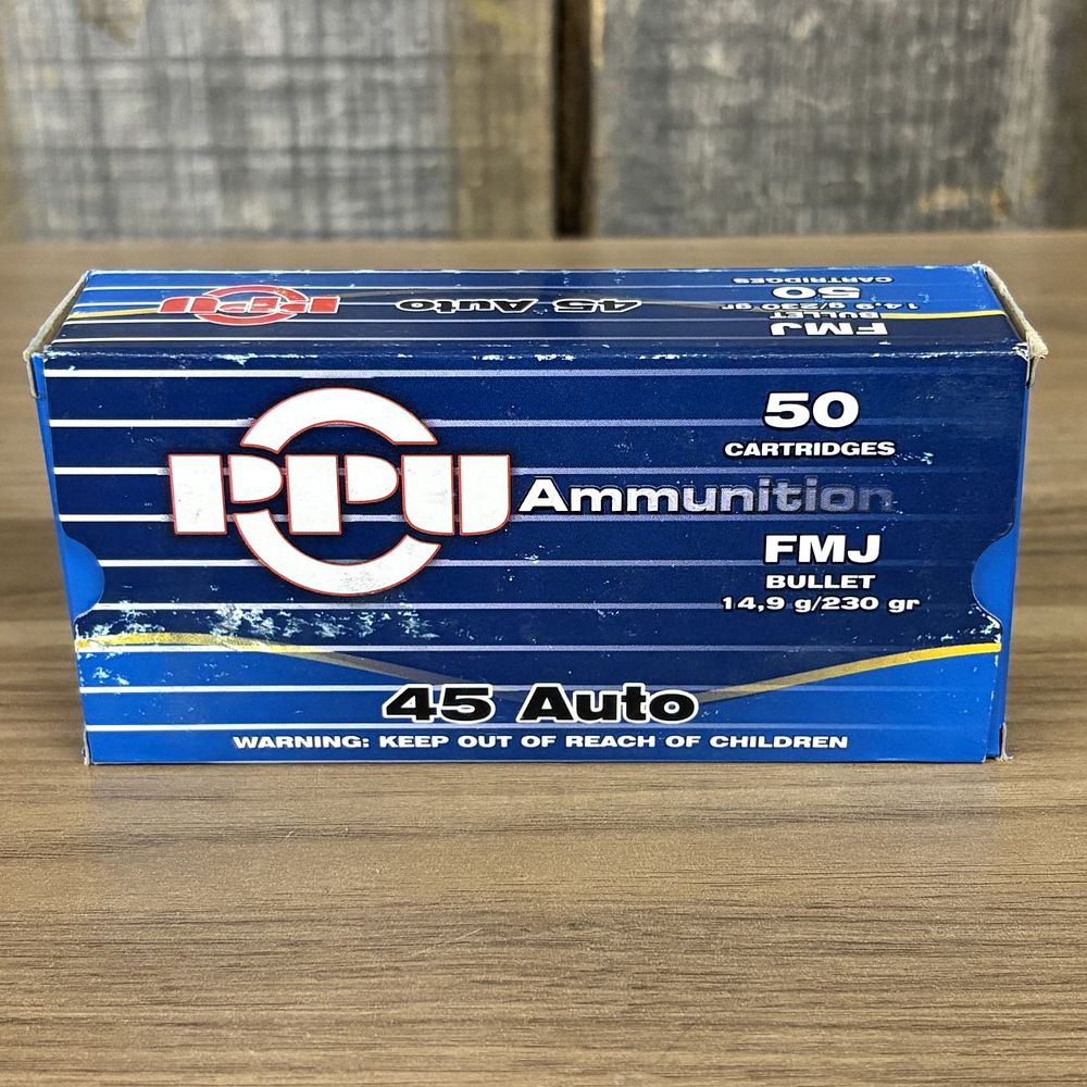 Lot 501: PPU Ammunition 45 Auto 230 Grain FMJ Cartridges