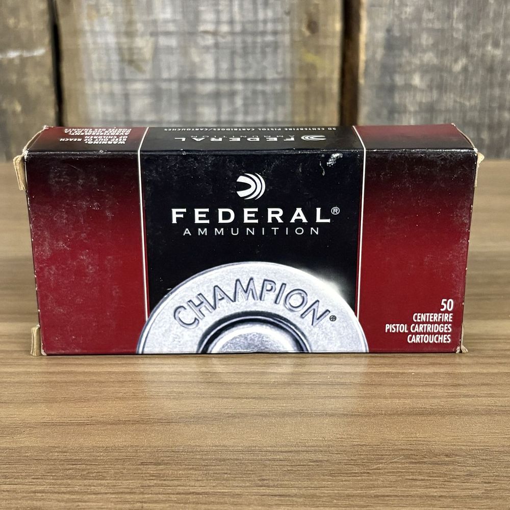 Lot 509: Federal Champion 45 Auto 230 Grain FMJ RN Centerfire Pistol Cartridges Box of 50